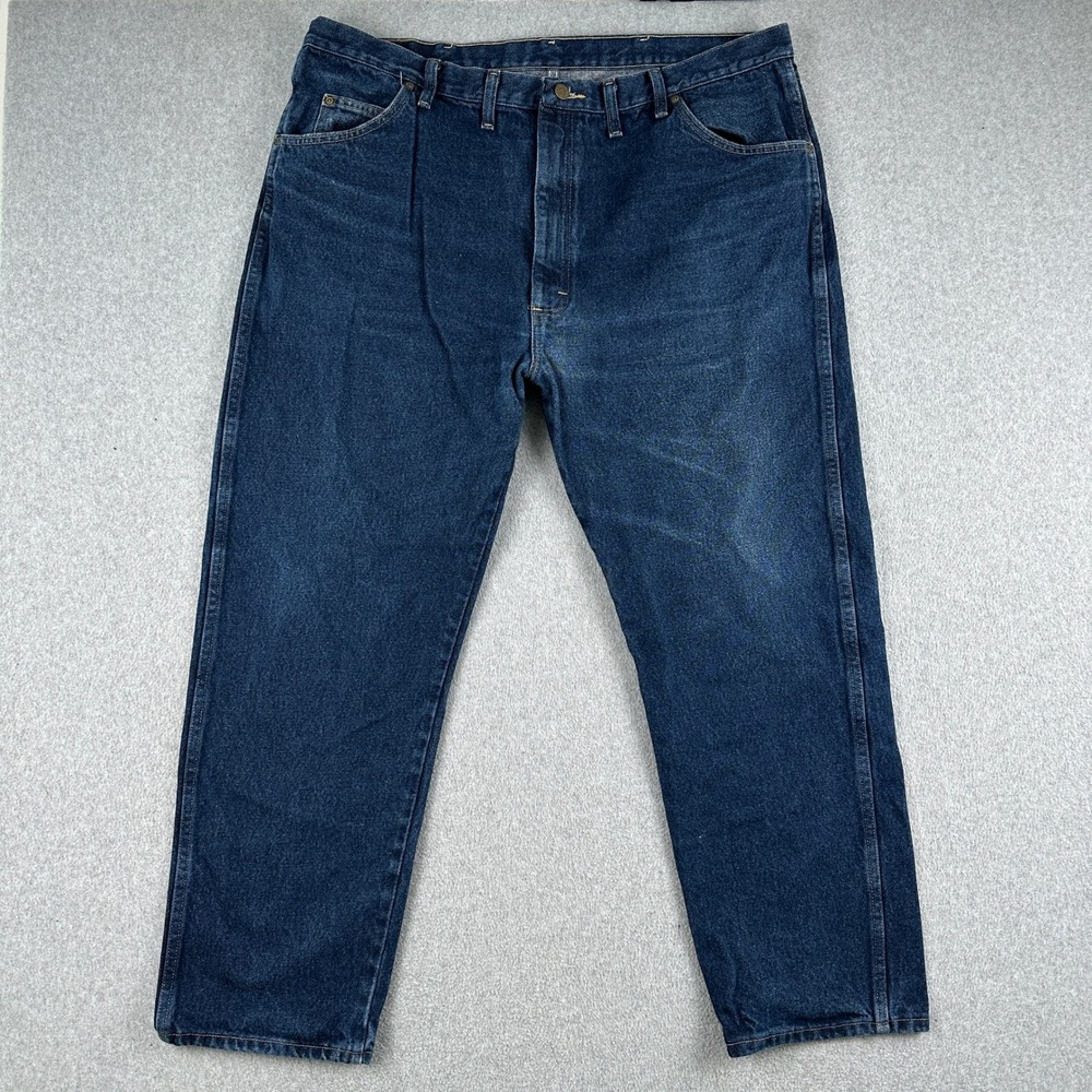 Wrangler Jeans Mens 44x30 Blue 39902PW Regular Fit Straight Leg Cotton Denim